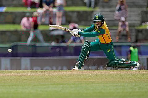 Quinton de Kock plays a shot against USA